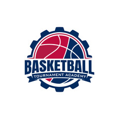 Basketball Training Academy Logo with Gear Icon