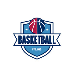 Vintage Basketball Shield Logo