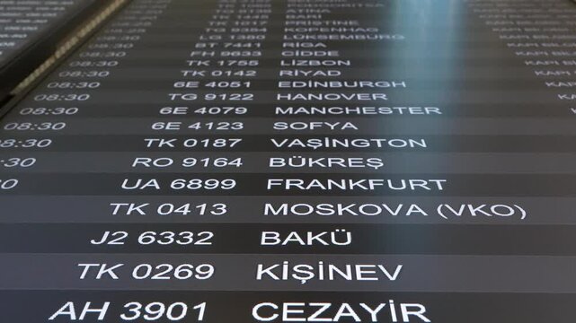 Dubai, United Arab Emirates - January 11, 2026: Flight information display board showing international destinations in Dubai airport terminal