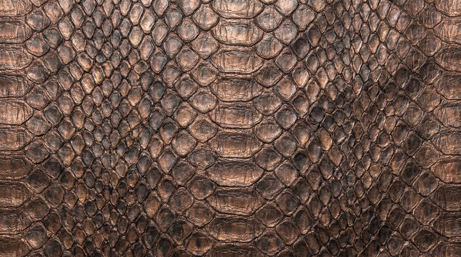 Metallic bronze snake scales pattern