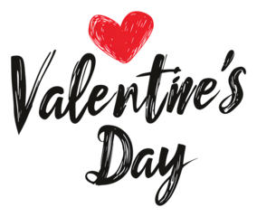 3D inscription "Valentine's Day" with roses on a white background isolated