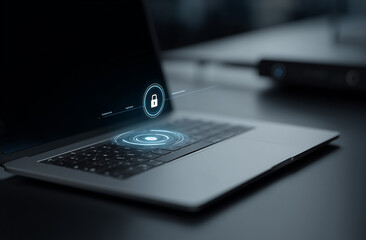 Laptop with Fingerprint Security Authentication Glow