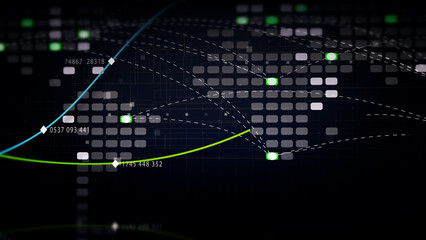 Obraz premium Dynamic data visuals for business info graphics, animated charts, and data-driven insights for a business meeting mock-up. Explore the world of trading, stock exchanges, and crypto