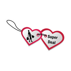 Super Deal  Heart Shopping Tags Card