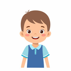 Obraz premium Happy smiling cartoon boy illustration, cheerful young person portrait