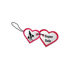 Super Sale Heart Shopping Tags Card