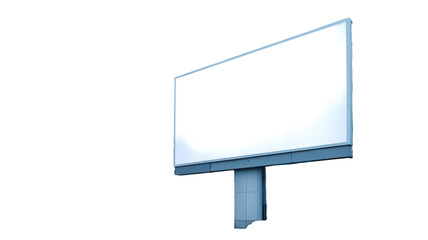 Fototapeta premium A large blank billboard isolated on a white background serves as an empty outdoor advertising banner for a commercial marketing message or business promotion display panel