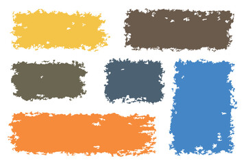 Abstract paint brush stroke boxes set