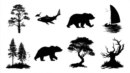 vector silhouettes of animals