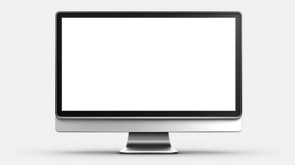Fototapeta premium Modern all-in-one computer with a blank screen on a light gray background