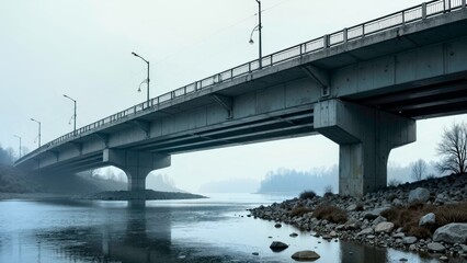Disaster scene footage of damaged bridges