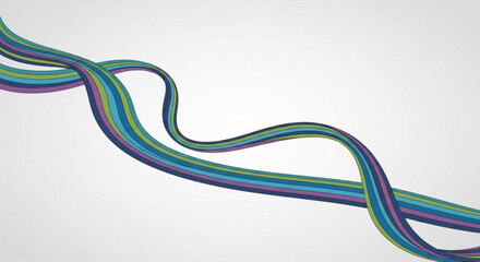 Multicolored wavy striped line on gray background abstract design element