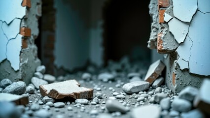 Disaster scene footage of single person ruins