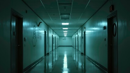 Indoor scene image of the dark toned corridor