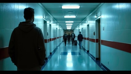 Industrial scene footage of solo action