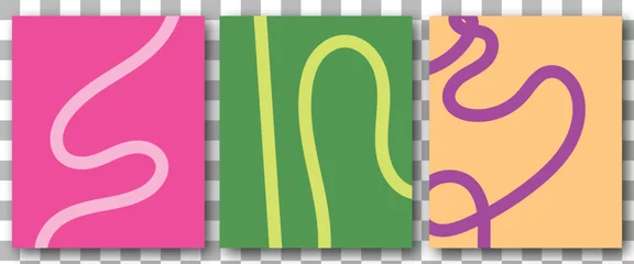 Fotobehang Positive Typography Vibrant abstract poster with flowing shapes in warm colors featuring colorful, fluid wavy lines for a dynamic, modern feel, motivational design typography for creative wall art  © Creative Fahim