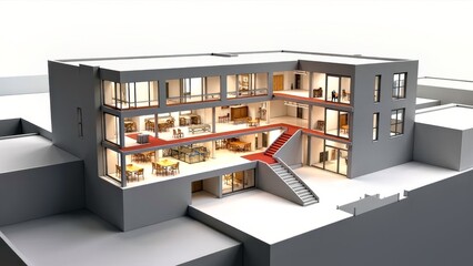 Indoor scene images of architectural models