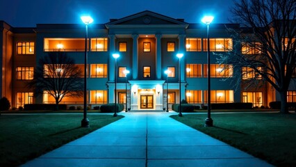 Realistic scenes of campus architecture