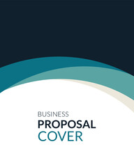 Modern Business Proposal Cover with Teal Abstract Curves