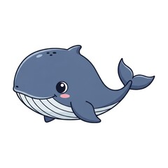 Obraz premium Cute cartoon whale character.