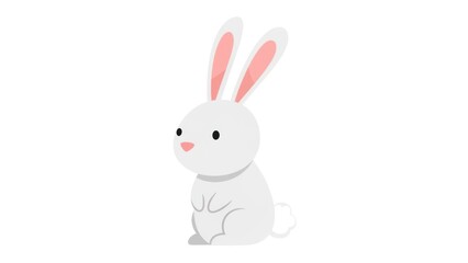 Obraz premium Cute white bunny cartoon character.
