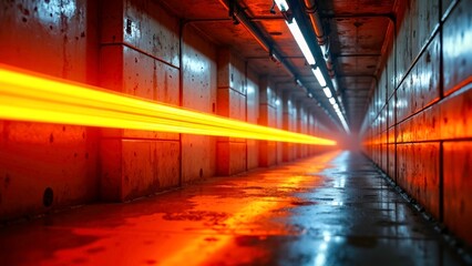 The sci-fi scene of Orange Light Tunnel