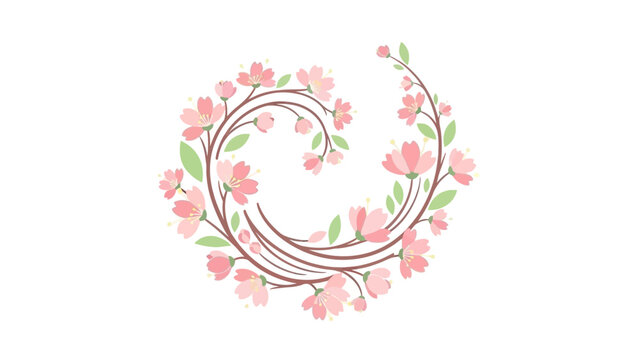 Delicate Pink Cherry Blossom Wreath Garland