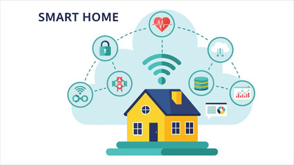Fototapeta premium Smart home technology concept vector illustration.eps