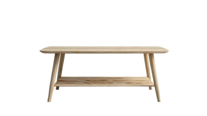 A single empty antique wooden table with a vintage brown design sits isolated on a white background as a classic piece of furniture for home decor