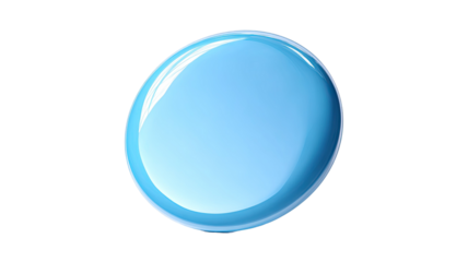 A shiny 3d blue glass sphere icon with a glossy crystal orb design isolated on a blank background as a clean vector web symbol and empty round bubble illustration