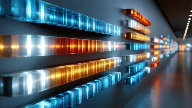 Illuminated Data Pathways: An abstract representation of data streams, visualized through a dynamic array of glowing lines that suggest the flow of information. 