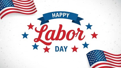 Happy labor day celebration with patriotic theme