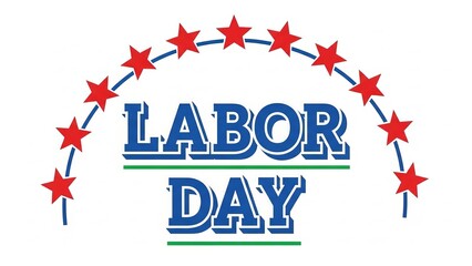 Labor day celebration with patriotic stars
