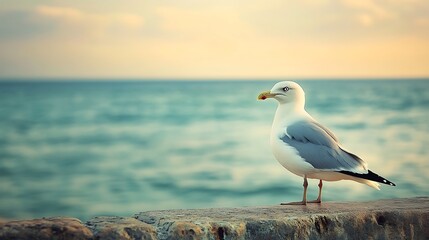 A seagull watches the seascape