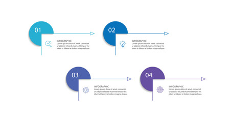 Fototapeta premium Infographic design with icons and 4 options or steps. Infographic for business concepts.