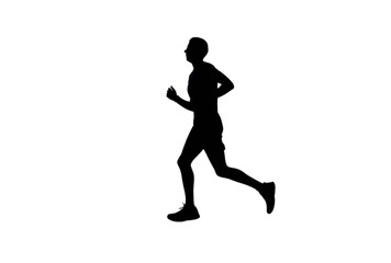 Running Man Silhouette Vector Graphic