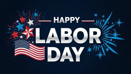 Happy labor day celebration with patriotic theme