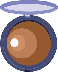 Makeup Powder with Mirror in Round Case Vector Design