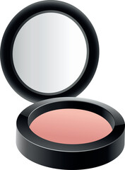 Pink Compact Powder Blush Makeup Vector Design