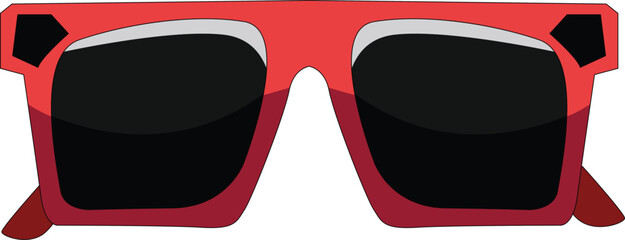 Red Frame Sun Glass Vector Design