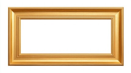Elegant golden picture frame with a clean white background, perfect for displaying art