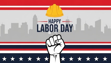 Happy labor day celebration with patriotic theme