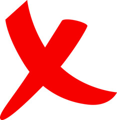 Obraz premium A bold red letter x graphic simple design on transparent background