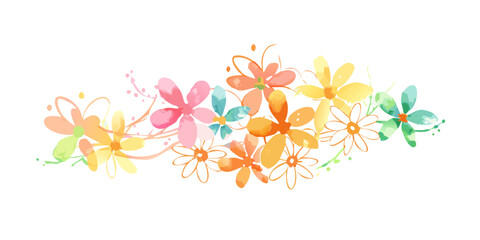 Vibrant watercolor flowers