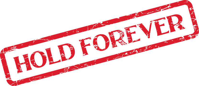 Bold red Hold Forever distressed stamp icon representing lasting commitment and permanence