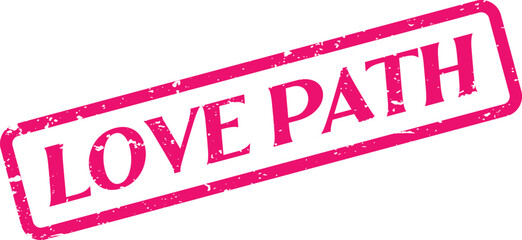 Vibrant pink LOVE PATH stamp indicating a shared romantic journey and future direction