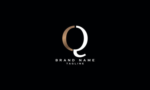 QC CQ Q AND C Abstract initial monogram letter alphabet logo design
