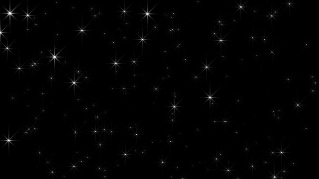 Magical Night Sky Background with Glittering Twinkle Stars and Soft Blinking Shine, Deep Space Star Field with Sparkling Light Atmosphere Seamless Loop Animation
