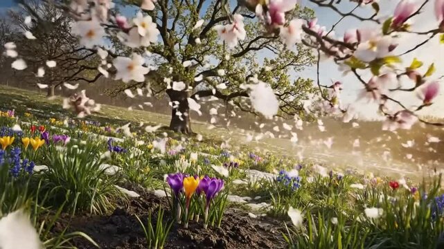 March Wind Blowing Animation Season Change Natural Movement