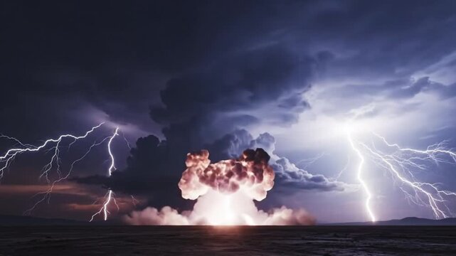 Lightning Storm Natural Electric Sky Power Energy